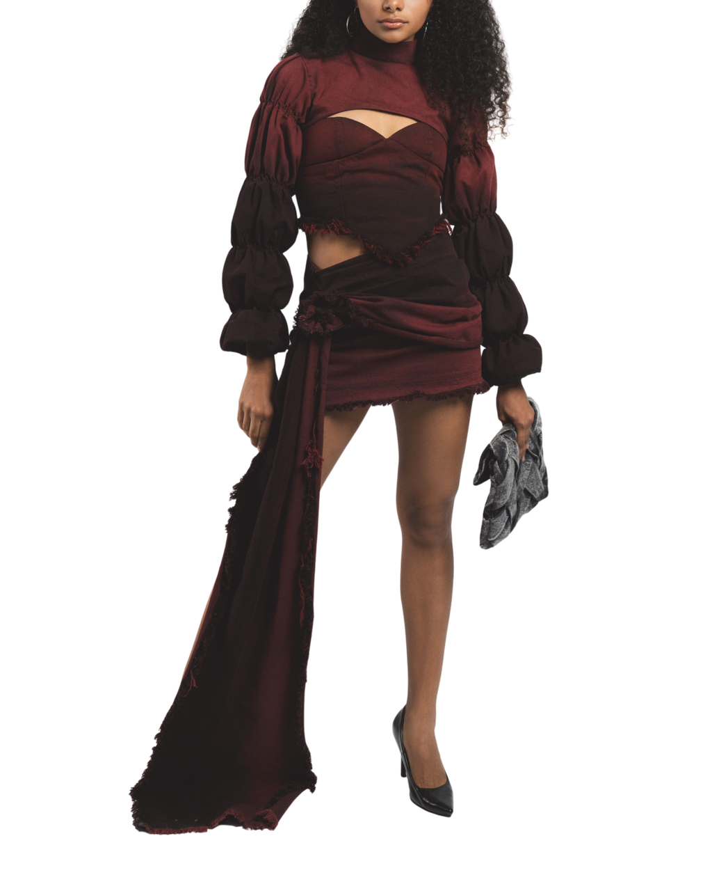 WINE DENIM CORSET